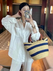 Camicette e Camicie <span class=keywords><strong>Oversize</strong></span> da <span class=keywords><strong>Donna</strong></span> in <span class=keywords><strong>Lino</strong></span> Stampato Digitalmente 200gsm Traspiranti, Personalizzate OEM di Alta Gamma dal Produttore di Abbigliamento di Guangzhou - Product Image 4