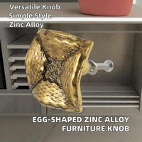 Kenop Furnitur Kuningan Minimalis Sederhana dan Gagang Pintu Kabinet Bentuk Telur untuk Dapur, Kamar Tidur & Pintu Masuk