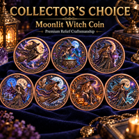 Pièce de monnaie d'imitation 3D en cuivre pur 999 électroplaqué, série Halloween, Sorcière au clair de lune, en relief UV, 1 oz, artisanat métallique