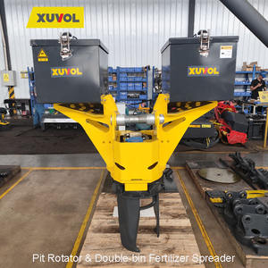 Équipement de plantation pour machines agricoles et forestières XUVOL, rotateur de fosse pour excavatrice 6-9T, épandeur d'engrais à double bac - Product Image 2
