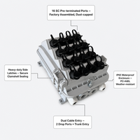 Terminal de Acceso de Fibra Óptica Preterminado para Exteriores IP65, 16 Puertos, Adaptador SC, Divisor PLC, Caja de Terminación de Cable FTTH