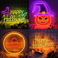 Dropshipping : Enseignes néon personnalisées Halloween, design gratuit, enseignes néon LED personnalisées en acrylique pour chambre, fêtes de Noël, maison