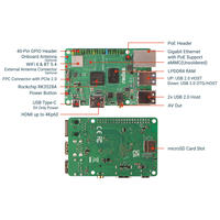 Radxa ROCK 2A RK3528A Processeur Quadricœur, 4K et Ethernet Gigabit Quadricœur Cortex-A53 GPU Mali-450 Port Ethernet Gigabit PoE