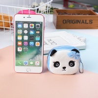 Porte-monnaie en peluche douce, motif animal de dessin animé, mignon, mini fermeture éclair, pour enfants, filles, femmes, pour écouteurs, rouge à lèvres, argent, cartes, sacoche, pochette