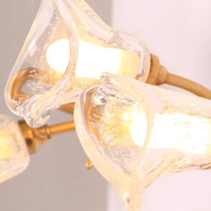 तांबे की दीवार लैंप क्रिस्टल फूल सजावट लिविंग रूम होटल बेडसाइड पीतल शाखा मोटिफ दीवार प्रकाश कला मैग्नोलिया बल्ब - Product Image 3