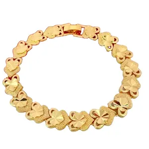 Pulseira de ouro vietnamita de areia, pulseira feminina simulação dourada 24k ouro amor pulseira de pêssego não vai desbotar por um longo tempo