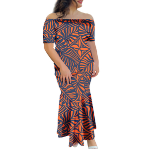 Robe en queue de poisson près du corps décontractée de sortie d'usine vêtements personnalisés robe sirène de mariage hawaïenne de luxe à épaules dénudées pour femmes - Product Image 4