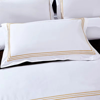 Ensemble de literie d'hôtel 5 étoiles pur coton Satin bande lit ligne de lit housse de couette drap