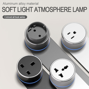 VBQN電気ソケット付きアルミウォールマウントキッチンオフィスデスクトップアダプターUSBレールトラック付き - Product Image 3