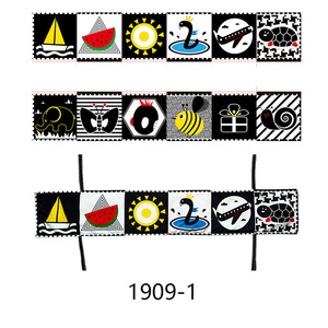 Libro de paños de bebé arrugado suave, juguete de Educación Temprana, colgante envolvente de cama Digital de animales visuales en blanco y negro - Product Image 2