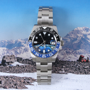 Montre mécanique automatique Pengzhan <span class=keywords><strong>Sub</strong></span> Watch Space Earth Dial avec mouvement en cristal de saphir, étanche à 10 bars, en acier - Product Image 2