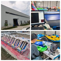 Parcours d'obstacles gonflable commercial certifié CE et EN71 - Aire de jeux gonflable pour enfants en PVC robuste avec toboggan, norme de sécurité européenne