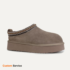 Pantofole da Donna in Finta Pelliccia di Montone, Stivali Classici con Piattaforma Ultra Mini, Stivaletti Invernali in Pelle Scamosciata e Lana - Product Image 1