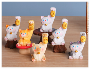 Piccoli ornamenti desktop in stile cinese statua animale creativo <span class=keywords><strong>gatto</strong></span> fortunato in resina arte artigianale casa mini regalo in resina fornitore di giocattoli in resina - Product Image 4