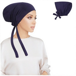 PHOGARY Women's Solid Color <b>Modal</b> <b>Hijab</b> Caps Tie-Back Closure Breathable Modest Daily Wear for Adults - Product Image 4