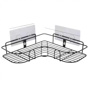 Wall-mounted <strong>Corner</strong> <strong>Bathroom</strong> <strong>Storage</strong> Shelf Metal Powder Coated No Drilling Required Multifunctional <strong>Storage</strong> <strong>Unit</strong> - Product Image 1