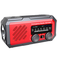Radio AM/FM portable rechargeable d'urgence à manivelle solaire avec haut-parleur intégré Lampe de poche Capacité de la batterie 2000mAh