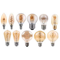 Ampoule LED à filament dimmable personnalisable et durable, style Edison, lampe rétro, verre ambré, ampoule vintage pour café industriel, bar