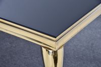 Table à manger moderne en acier inoxydable avec plateau en verre noir pour hôtels, mariages, événements scolaires (vente en gros)