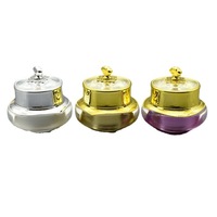 Bouteille vide de diffuseur d'arome d'or en verre de forme de couronne de luxe de 5g 10g 15g avec des couvercles