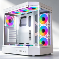 Chasis de Acero Usado para Computadora de Escritorio, ATX Mini-ITX, Refrigeración por Agua, Torre Media, Caja para Juegos E-Sports, Diseño Único con Vista al Mar, Tipo Pecera