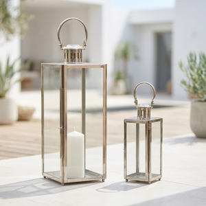 Lanternes porte-bougies en acier inoxydable de grande taille pour la décoration intérieure et extérieure - Product Image 5