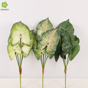 Hojas Artificiales de Taro, Planta Artificial de PVC de Alta Simulación, Decoración de Pared con 7 Cabezas de Anturio, Decoración Interior - Product Image 5