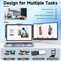 Extension d'écran pour ordinateur portable 14 pouces Full FHD 1080P IPS Double écran Extension pliante Moniteur de jeu Un câble Plug and Play