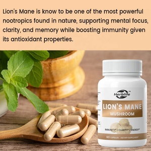 Private Label OEM Mushroom <b>Supplements</b> <b>Lions</b> <b>Mane</b> Mushroom Powder Extract Capsules Nootropic Brain <b>Supplements</b> - Product Image 3