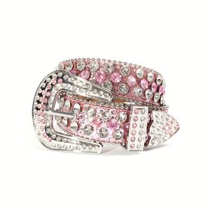 Ceinture en cuir PU souple avec boucle en alliage cloutée, design pour femmes, strass en cristal de luxe personnalisé, ceinture unisexe - Product Image 6