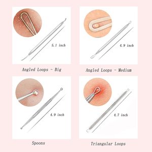 ชุดอุปกรณ์กำจัดสิวเสี้ยน 5 ชิ้น ทำจากสแตนเลส สำหรับดูแล<span class=keywords><strong>สิว</strong></span>และทำความสะอาดผิวหน้า - Product Image 5