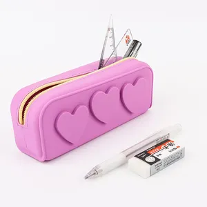 New Cute Soft Silicone School Pencil Case Pencil Box For Kids