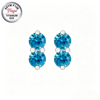 Bunter Zirkon-Ohrstecker mit flacher Rückseite für Helix und Knorpel, ASTM F136 Titan, niedlicher Erdnuss-Labret, feiner Körperschmuck