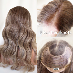 Peluca de Cabello Humano con Reflejos Marrón Ceniza, Peluca Médica sin Pegamento con Frente de Encaje HD para Mujeres con <span class=keywords><strong>Alopecia</strong></span> - Product Image 4