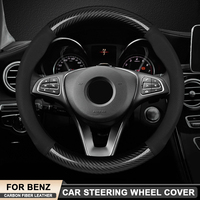 Pour Mercedes Benz Classe C E S G C43 GLC CLE GLB GLS SLK SL W177 W166 W204 W205 W213 X167 AMG, housse de volant en fibre de carbone