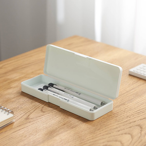 Pencil Case Frosted Plastic PP 18L Solid Color Covered Stationery Storage Box for Students Office Use - Product Image 4