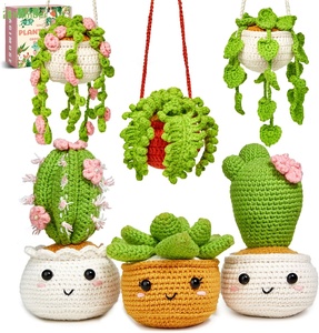 En stock, kits de crochet pour débutants, enfants et adultes, tutoriels pour débutants, plantes suspendues en <span class=keywords><strong>pot</strong></span>, fil, amigurumi, artisanat de tricot - Product Image 1