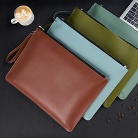 Sac de rangement portable à fermeture éclair, grande capacité, logo personnalisé, étanche, pour contrats et factures, en PU, format A5/A4