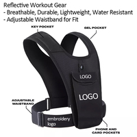 Gilet de course en néoprène support pour téléphone veste ceinture réglable gilet de course réfléchissant pour téléphone portable