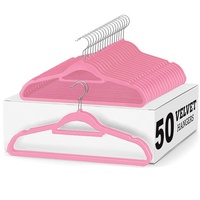 Vente en gros de cintres floqués roses personnalisés Perchas métalliques en plastique Ganchos Cabide costume manteau 100 cintres en velours