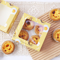 Boîte à tartelettes imprimée sur mesure avec fenêtre, emballage alimentaire en papier, boîte à pâtisserie jetable pour boulangerie