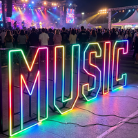 Enseigne lumineuse LED pliable en forme de chiffres, chiffres lumineux RGB pour les anniversaires et les fêtes du Nouvel An