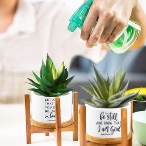 Jardinière pour succulentes personnalisée Mini Pots Pots pour succulentes blanches Pot de fleurs de bureau - Product Image 4