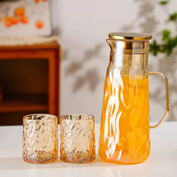 Ensemble de pichets à bière en verre borosilicate de haute qualité, couleur ambre, avec logo personnalisé, design moderne, passe au lave-vaisselle, grande capacité