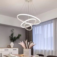 Lustres à anneaux LED modernes, lustre rond pour plafond, éclairage intérieur pour la maison, luminaires suspendus pour salon, chambre à coucher, restaurant, en métal