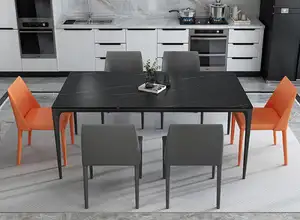 ULT-TY03 Modern dikdörtgen yemek masası sandalye seti kolay temiz kayrak yemek masası yemek masası s