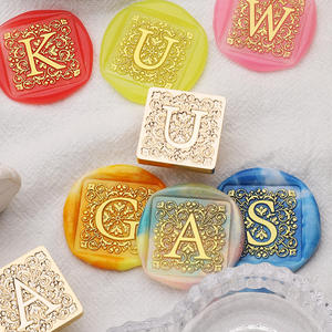 Sellos de cera con diseño cuadrado de letras, serie de 26 letras inglesas, cabezales de cobre para decoración de diarios y cuentos, sello estándar - Product Image 4