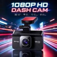 Cámara para Auto de Doble Lente, DVR 1080P Frontal VGA, Cámara Trasera, Control por Aplicación WiFi, Pantalla de 3 Pulgadas, USB 2.0, Grabación en Bucle, 64GB, WDR