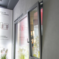 Ventana Abatible Moderna de Aleación de Aluminio NFRC con Persiana y Rejillas de Vidrio Templado para Proyectos de Villas en EE. UU.