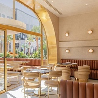 Banquette de café, canapé d'angle, ensemble table et chaises en acier inoxydable pour 2 personnes, mobilier de luxe pour restaurants